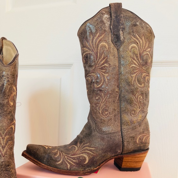 CIRCLE G ~ Filigree Leather Western Boots Handcrafted in Mexico size 11 - Picture 6 of 9